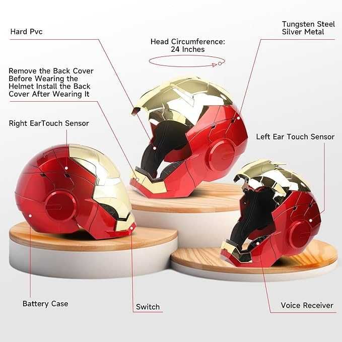 Інтерактивний шолом з LED очима голосове керування Wearable Helmet LED Eyes Voice Control