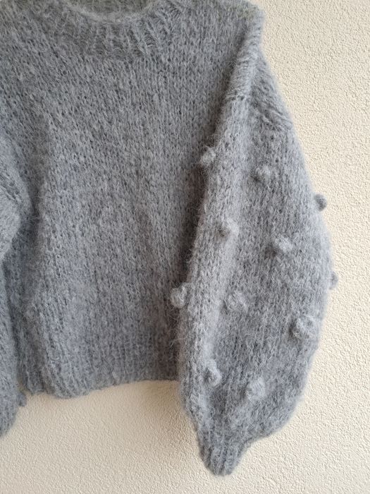 Puszysty sweter Alpaka  z Merino. Handmade.