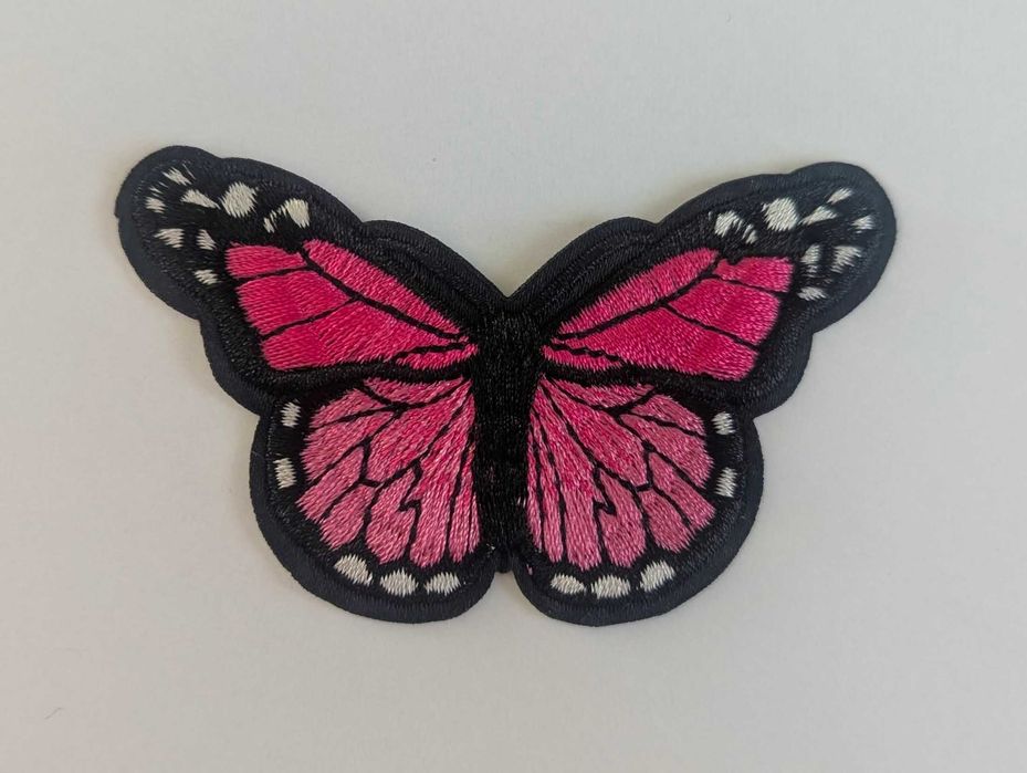 naprasowanka naszywka łata różowy motyl cute