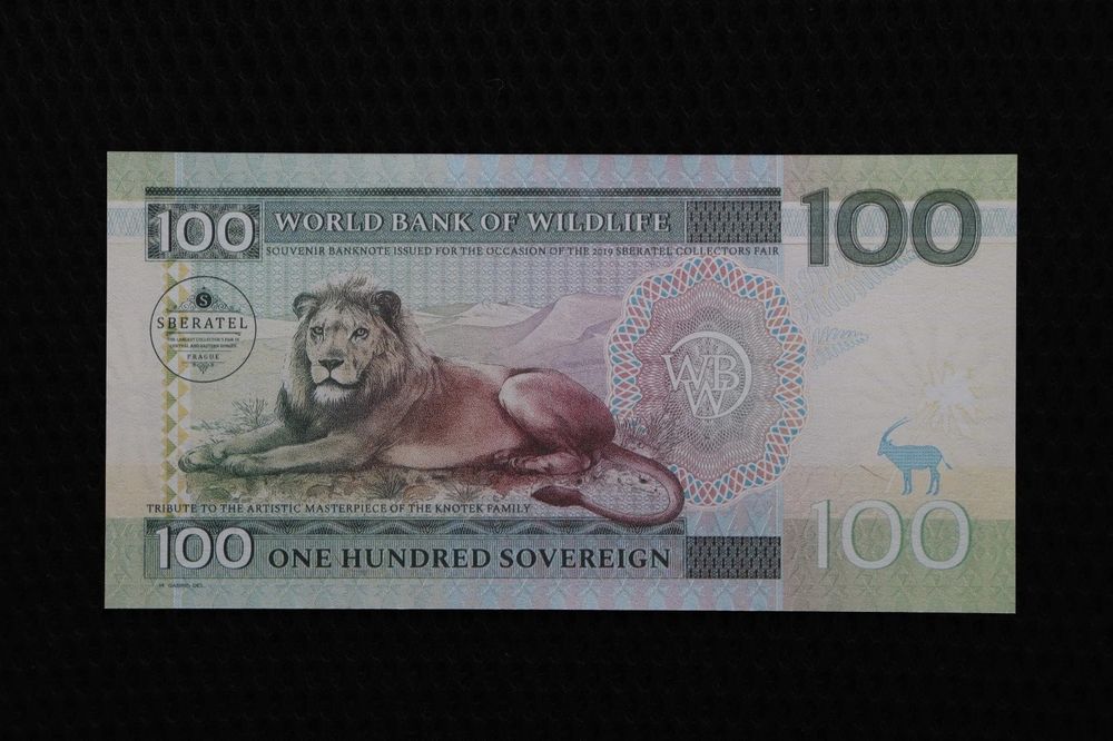 Banknot Kolekcjonerski 100 Sovereign 2019 Gabris UNC UV prezent