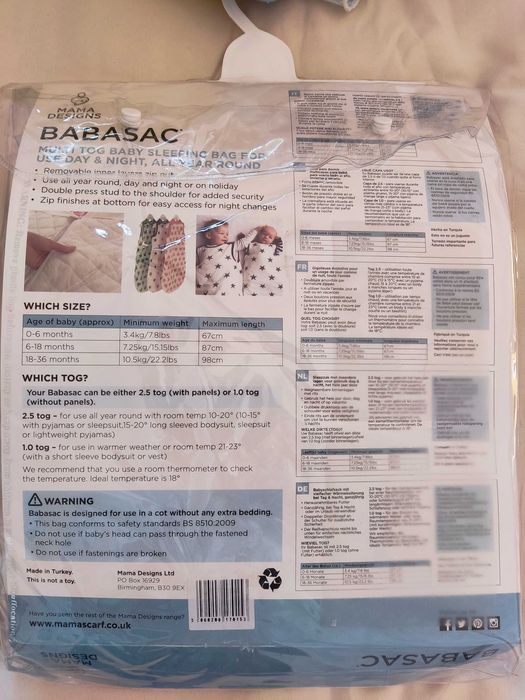 Saco de dormir Bebé (Novo)