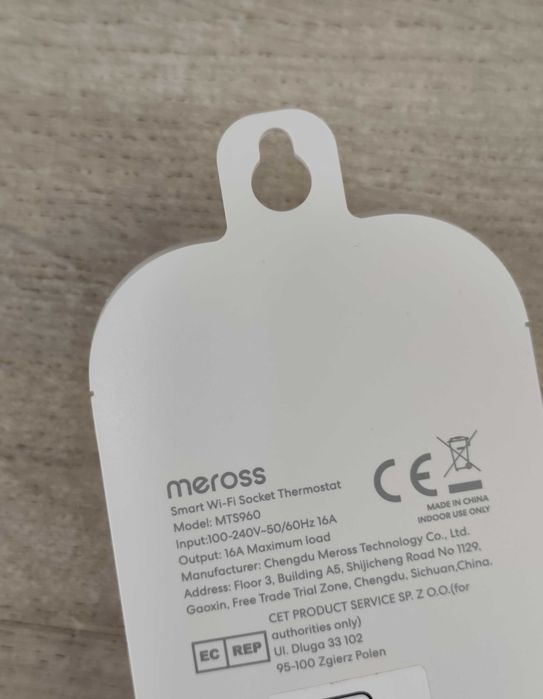 Meross MTS960 Inteligentny smart Termostat Wi-Fi gniazdko