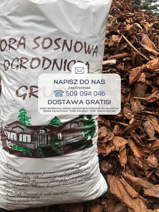Dekoracyjna Kora Sosnowa Ziemia Torf Nawóz Dowóz Rembertów OKOLICE