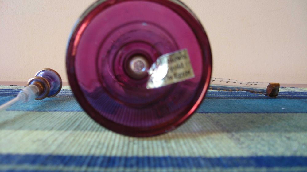 Cachimbo de Água em Vidro do Egipto com Pintura de Ouro 22 quilates