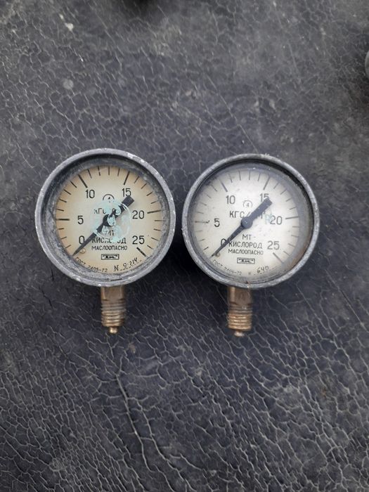 Манометры, кислород.