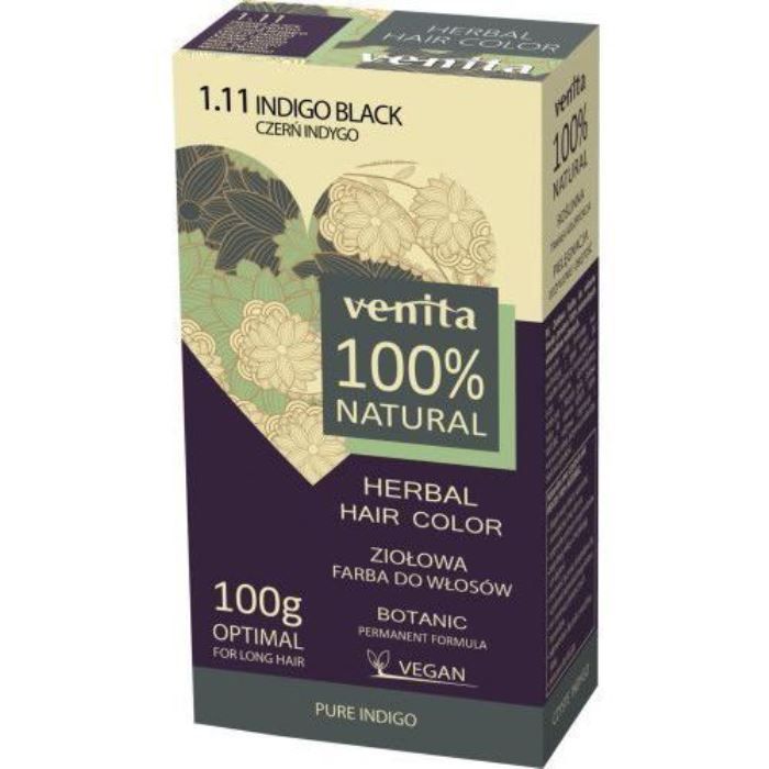 Venita Herbal ziołowa farba do włosów 1.11 Czerń Indygo 100g