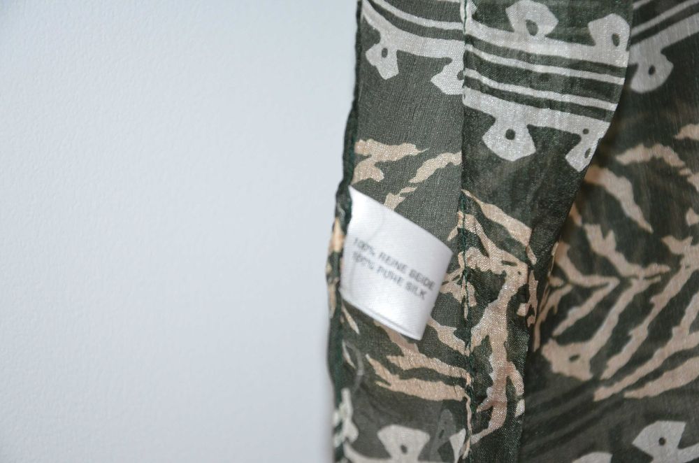 zielony szal/chusta 100% pure silk/jedwab