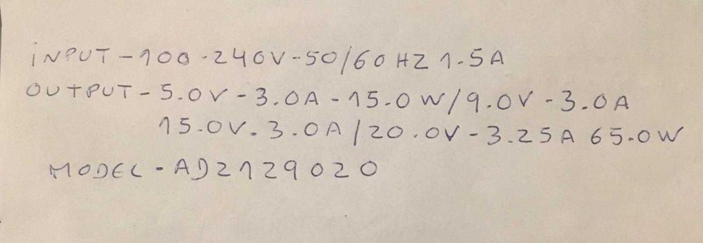 Carregador usb-c Asus 65w