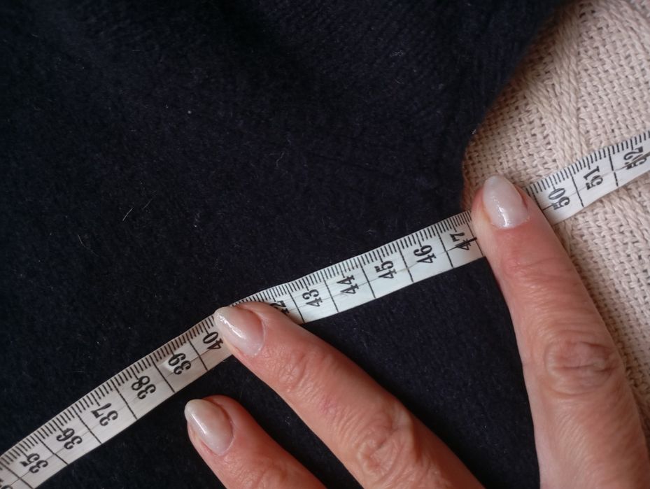 MASSIMO DUTTI S Wool Cachemire Blend granatowa sukienka 95% wełna