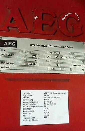 2400 kVA AEG z 2 silnikami MTU 12V396 , GENERATORY