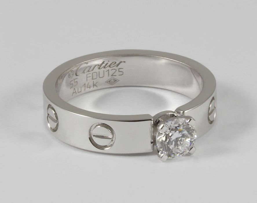 Золотое кольцо с бриллиантом- 0,51ct Cartier LOVE SOLITAIRE