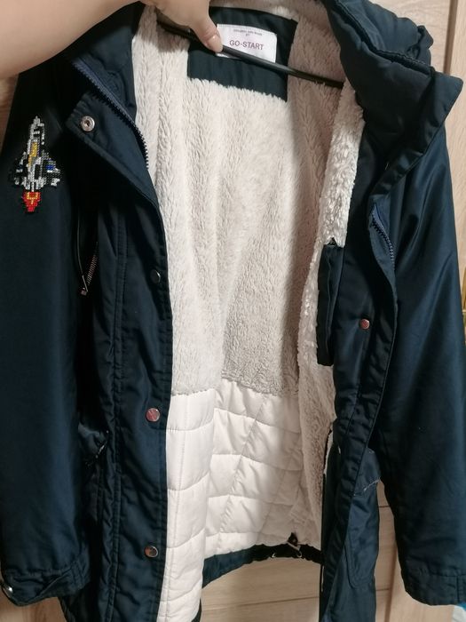 Kurtka płaszcz gruba ciepła futerko