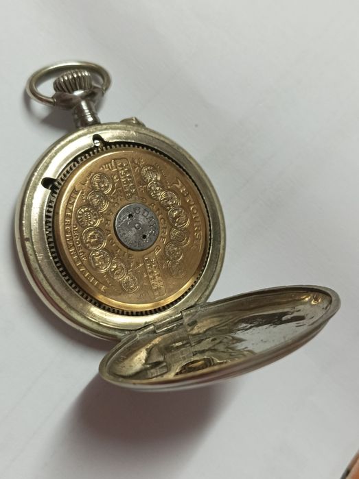 Relógio de bolso vintage Hebdomas 8 Jours