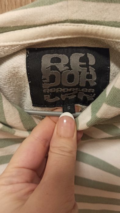 Męska markowa bluza z kapturem w paski rozmiar S