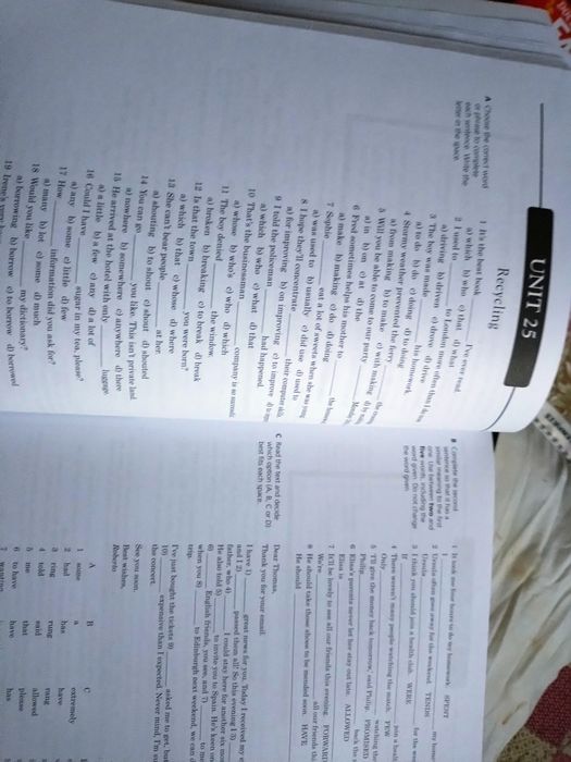 Recycling Your English Cambridge, zadania z kluczem