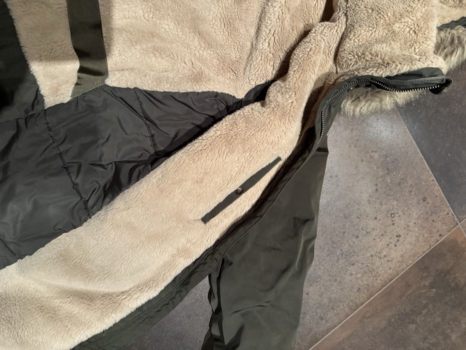 Zara zimowa kurtka z misiem r.M khaki