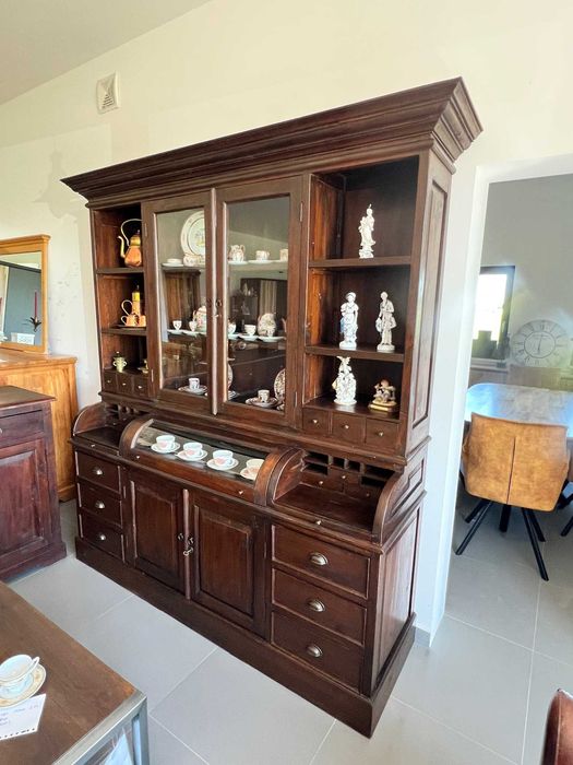 Kredens aptekarski witryna biblioteka drewno tekowe