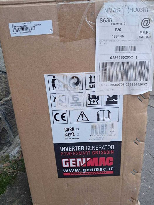 Генератор інверторний Genmac GR1250 виробництво     Італія