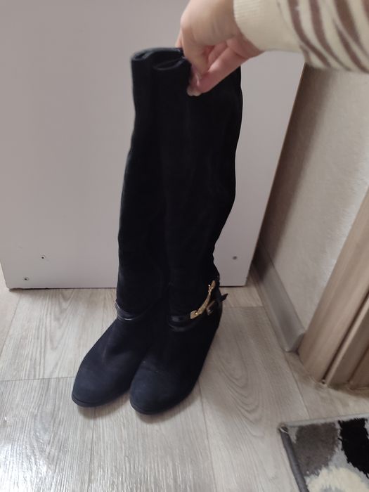 Сапоги зимові жіночі на каблуку