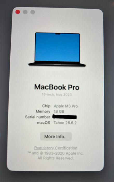 MacBook Pro 16” M3 Pro 18GB RAM 512GB SSD Impecável