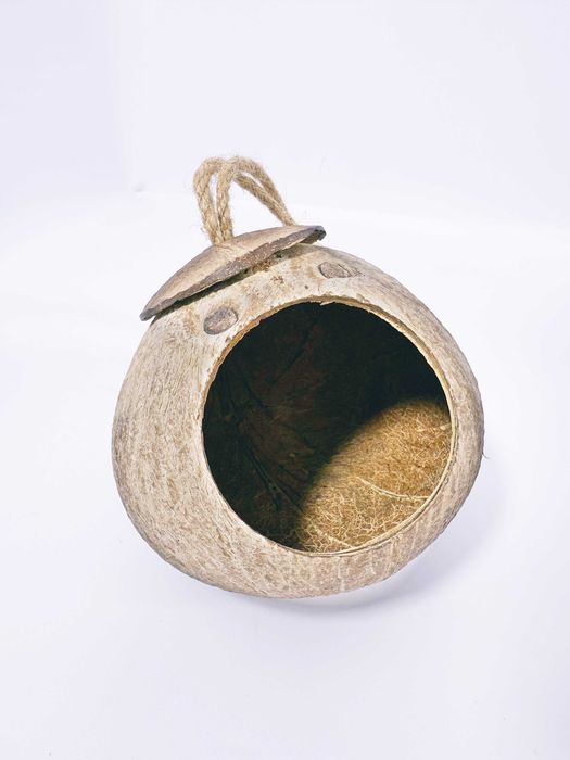 Домик Кокос для грызунов и птиц A07, 11см. Натуральный кокос, большой.