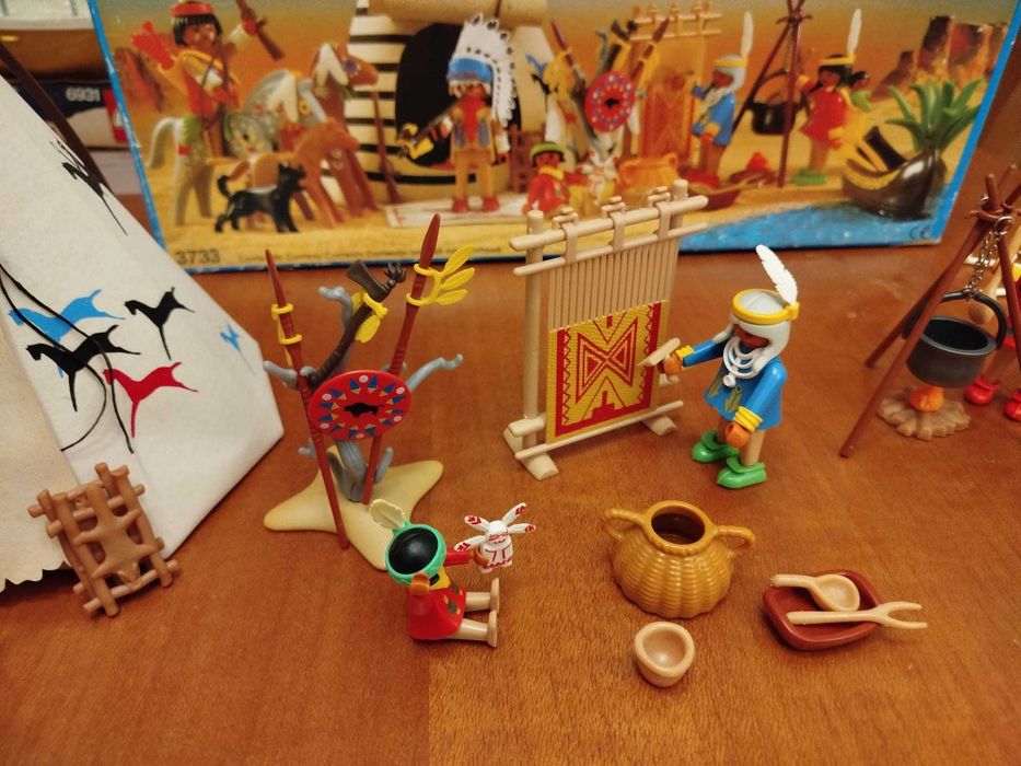 Playmobil Vintage 3733 - Acampamento Índio COMPLETO COM CAIXA (1989)