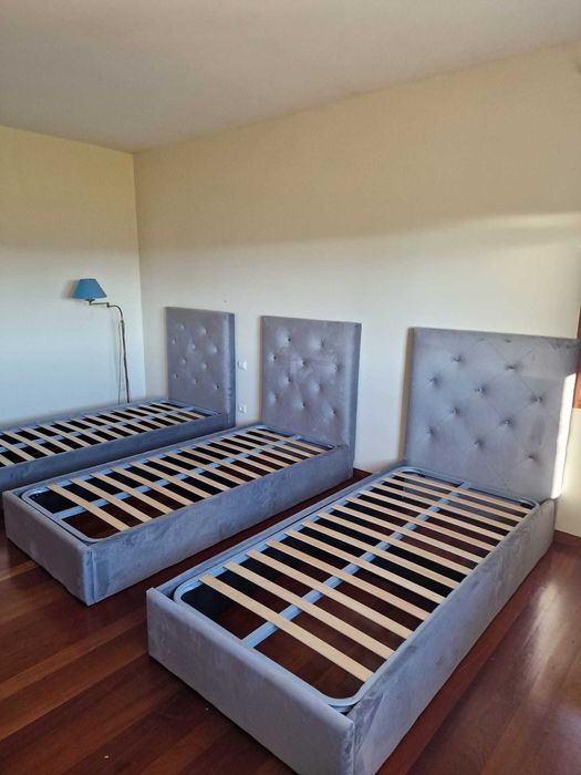 Camas de Solteiro Estofadas de Luxo 199€ - Disponíveis em Várias Cores! 190x90m! topp de Gama Novas Direto Da Fabrica