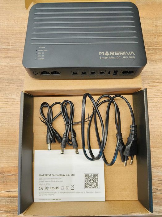 Mini DC UPS, ДБЖ для роутера, Marsriva KP5 Max 20000 мАч LifePO4, батареї у комплекті