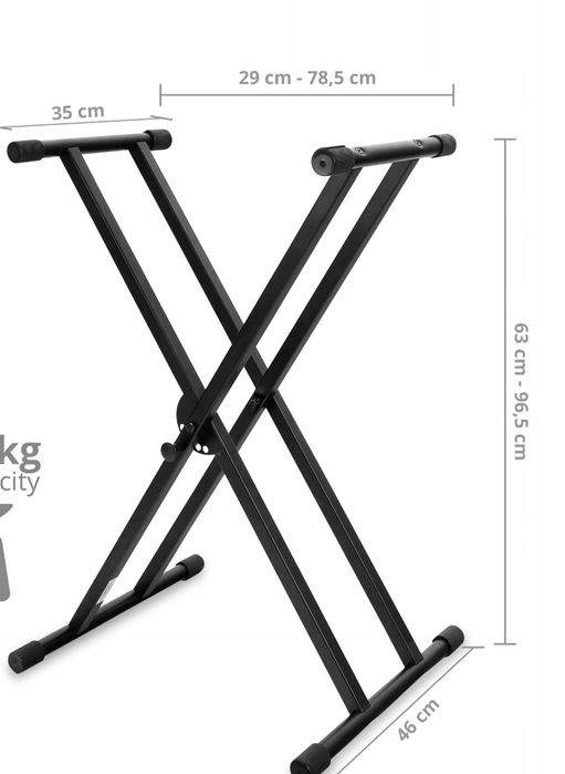 Podwójny  statyw stojak pod keyboard regulowany do 100cm classic