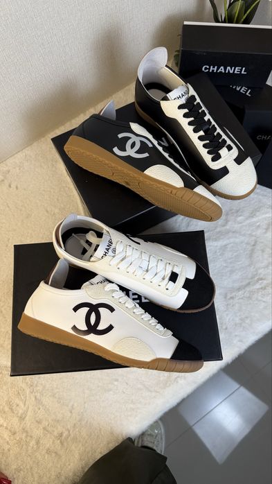 Кеди Chanel 36-40 чорні білі кеди кроссовки