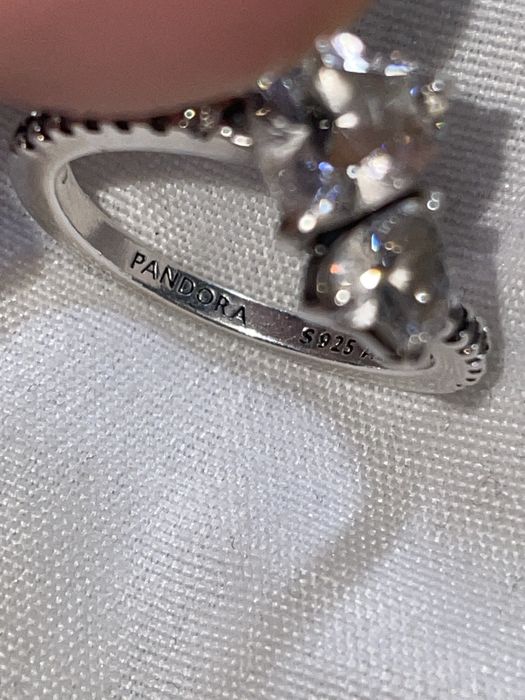 Anel dois coracao pandora