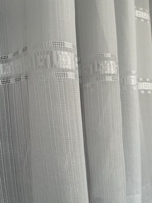 Тюль белая с полосками «версаче», белая гардина на метраж
