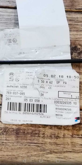 Cabo  Novo para  porta lateral Wolkswagen Transporter