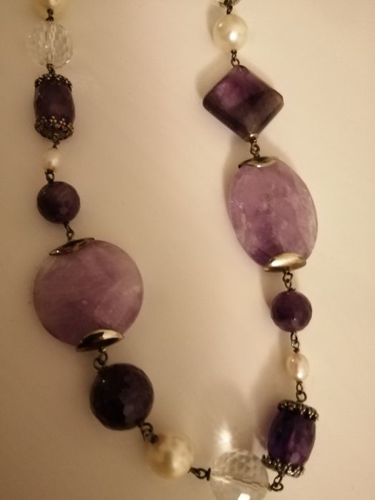 Colar de pérolas em prata