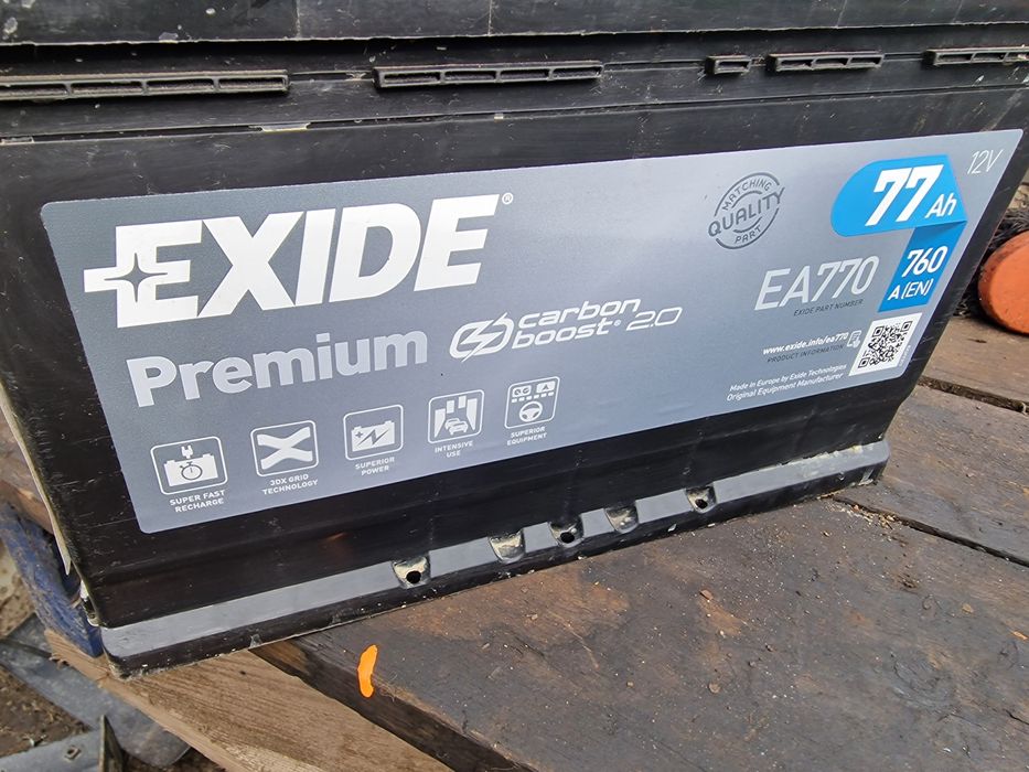 Почти новый аккумулятор exide ea770 77ah 25й год  акб батарея