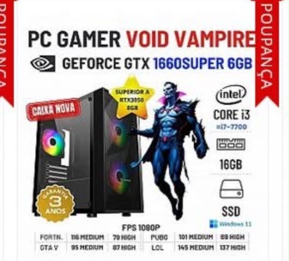 Conjunto Pc Gamer GTX 1660 Super 6gb Superior a RTX3050-8gb