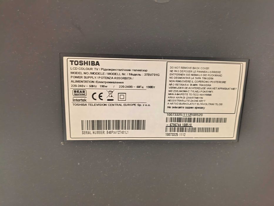 Telewizor TOSHIBA 37"