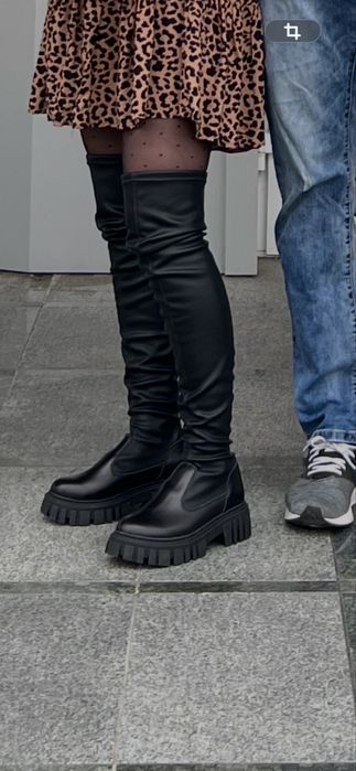 Дуже круті шкіряні ботфорти. Демі сезон