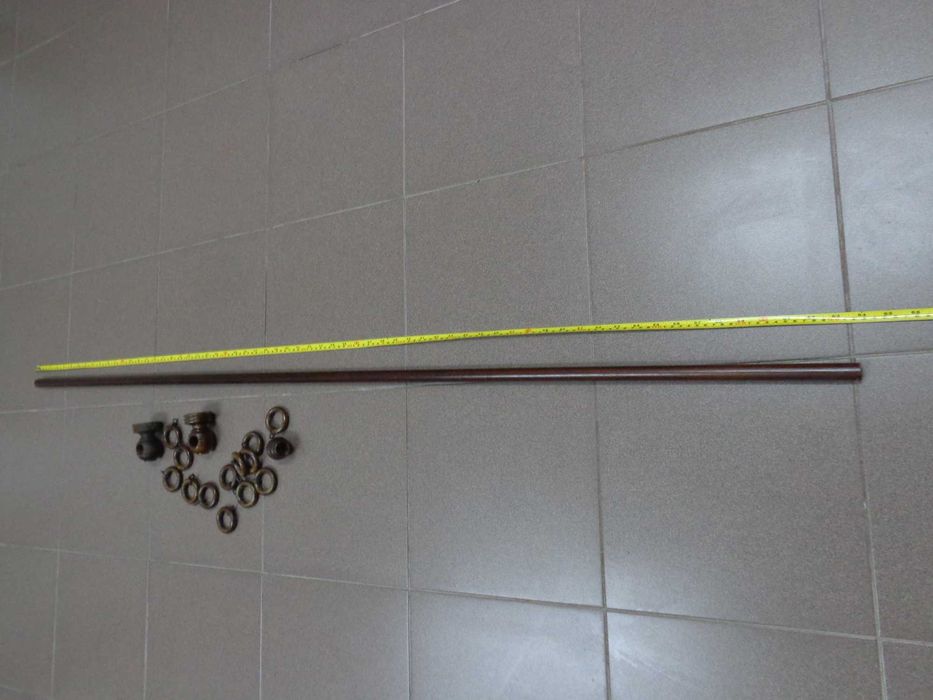 Varão de madeira para cortina 1,60 m x 23 mm