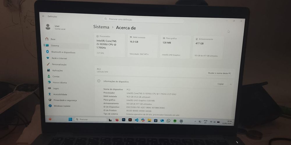 Portátil Dell Latitude 5410 i5 – Pouco uso