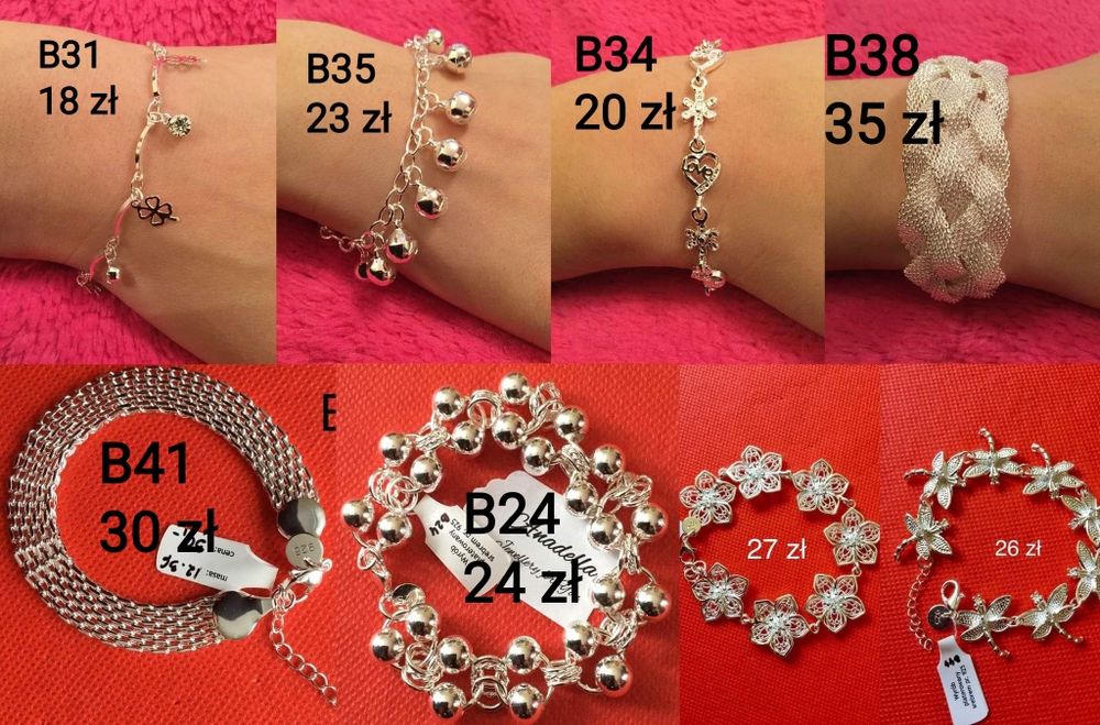 Bransoletka platerowana srebrem próby 925