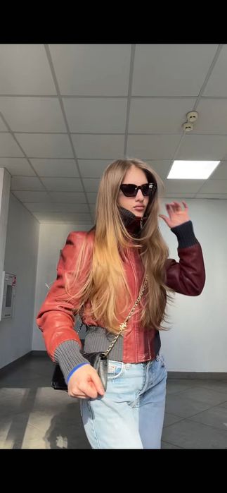 Leather jacket, оригинальный бомбер из натуральной кожи