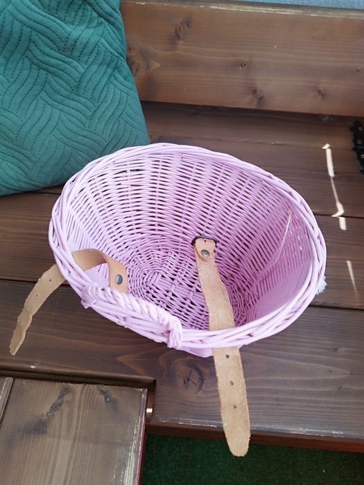 Wiklinowy Koszyk do roweru na rzemyki