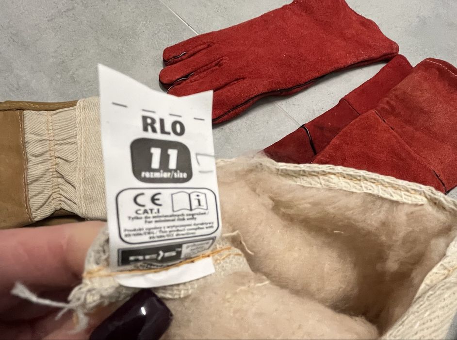 ZESTAW rękawice robocze ocieplane Reis Consorte skórzane, jednopalcowe