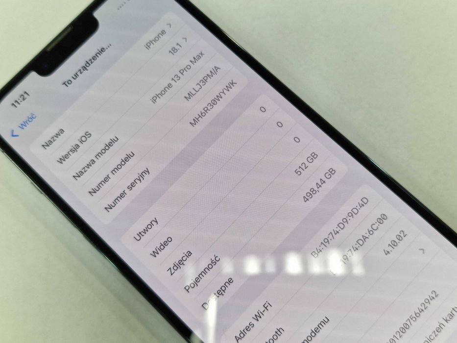 Iphone 13 PRO MAX 512GB/ Sierra Blue/ Bat 85%/ Grade A/ Gwarancja