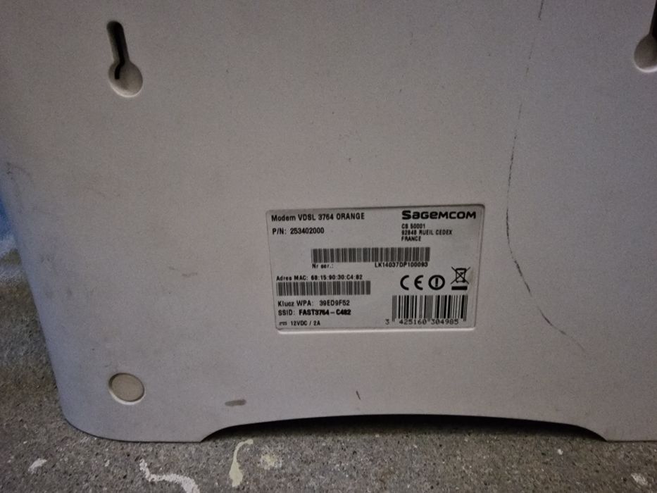Modem Orange, Livebox oragne, VDSL 3764, Sagem fast 3764
