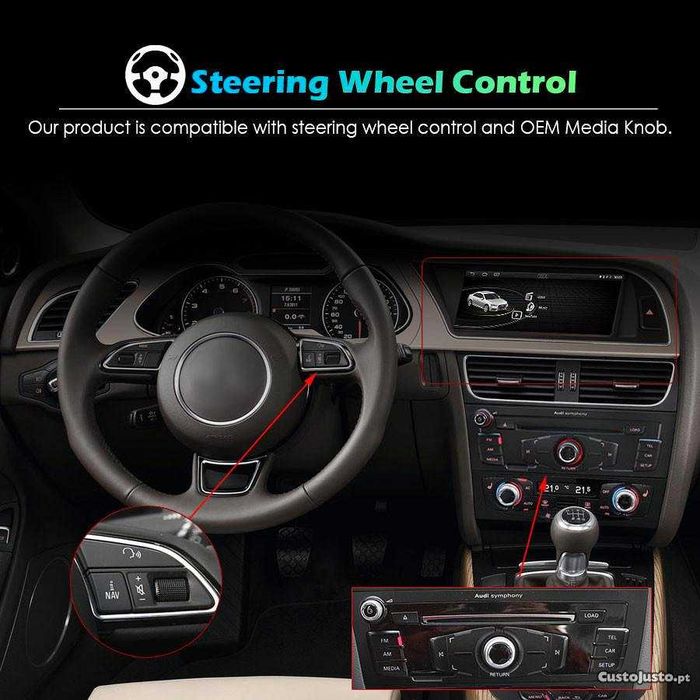 Auto-rádio 8.8" android 14 Audi A4 2009  a 2016