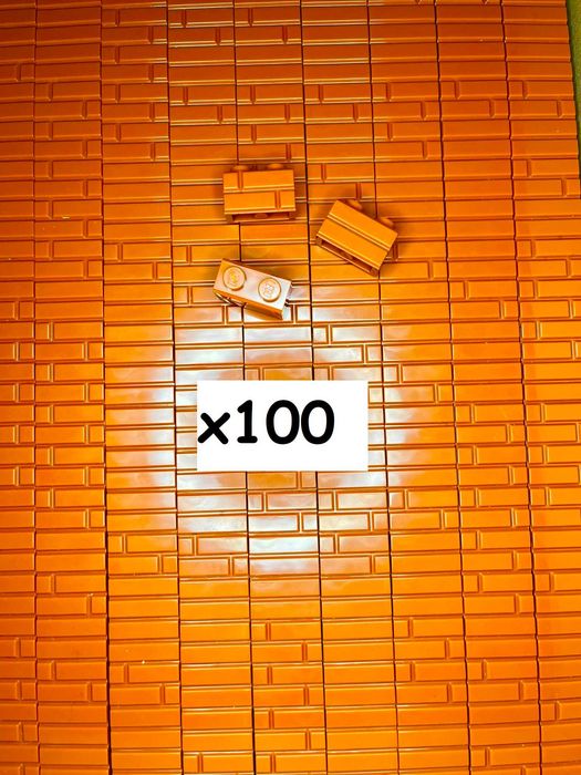 100× LEGO® cegła 1×2 - 98283 Dark Orange