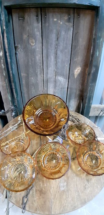 Kolorowy zestaw szkla prl.