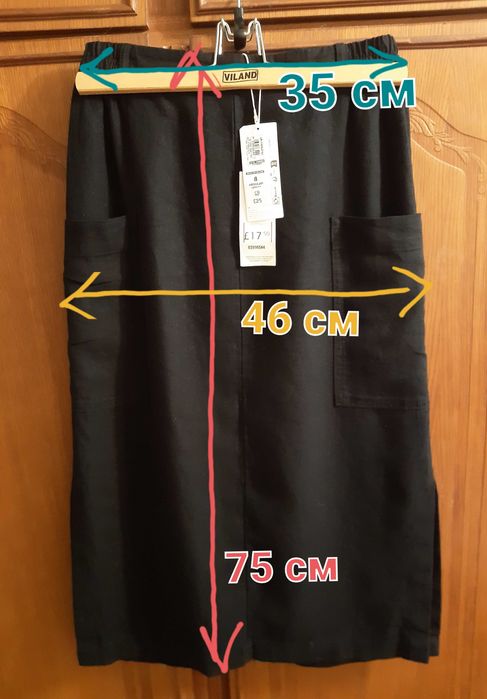 M&S лляна спідниця міді нова